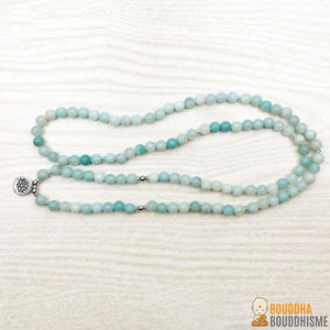 Bracelet Mala "Bleu Azur" en Amazonite Naturelle