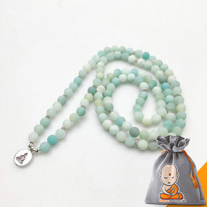 Bracelet Mala "Vert d'Eau" en Amazonite Naturelle