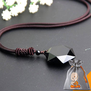 Collier "Etoile" en Obsidienne Noire