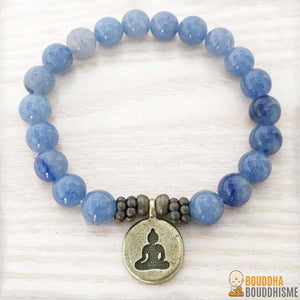 Bracelet Mala "Pleine Conscience" en Aventurine Bleue