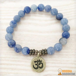 Bracelet Mala "Pleine Conscience" en Aventurine Bleue