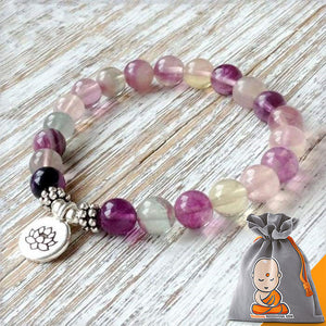 Bracelet Mala "Intuition & Créativité" en Fluorite