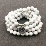 Bracelet Mala "Lotus" de 108 perles en Howlite