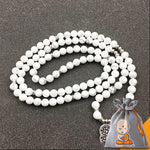 Bracelet Mala "Lotus" de 108 perles en Howlite