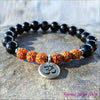 Bracelet "Maîtrise" Ohm en Onyx et Rudraksha