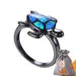 Bague Tortue en Opale Noire