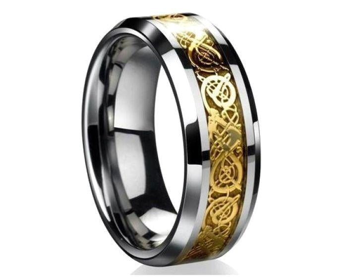 Bague Viking style "Dragon" en Acier Inoxydable