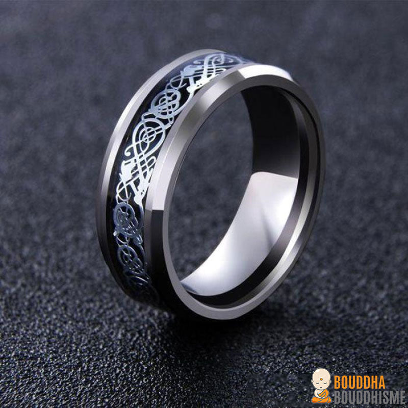 Bague Viking style "Dragon" en Acier Inoxydable