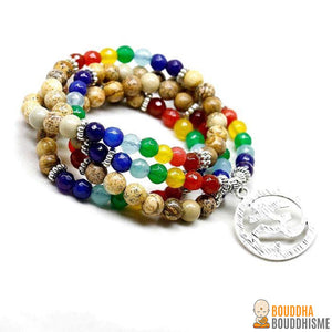 Bracelet Mala "7 Chakras" et son pendentif Om