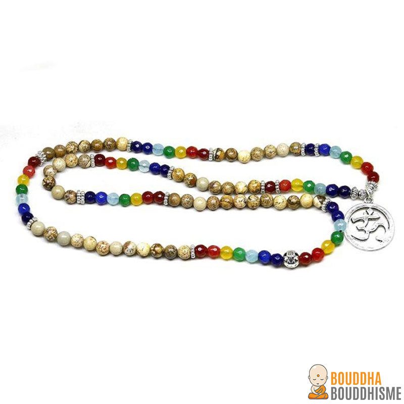 Bracelet Mala "7 Chakras" et son pendentif Om