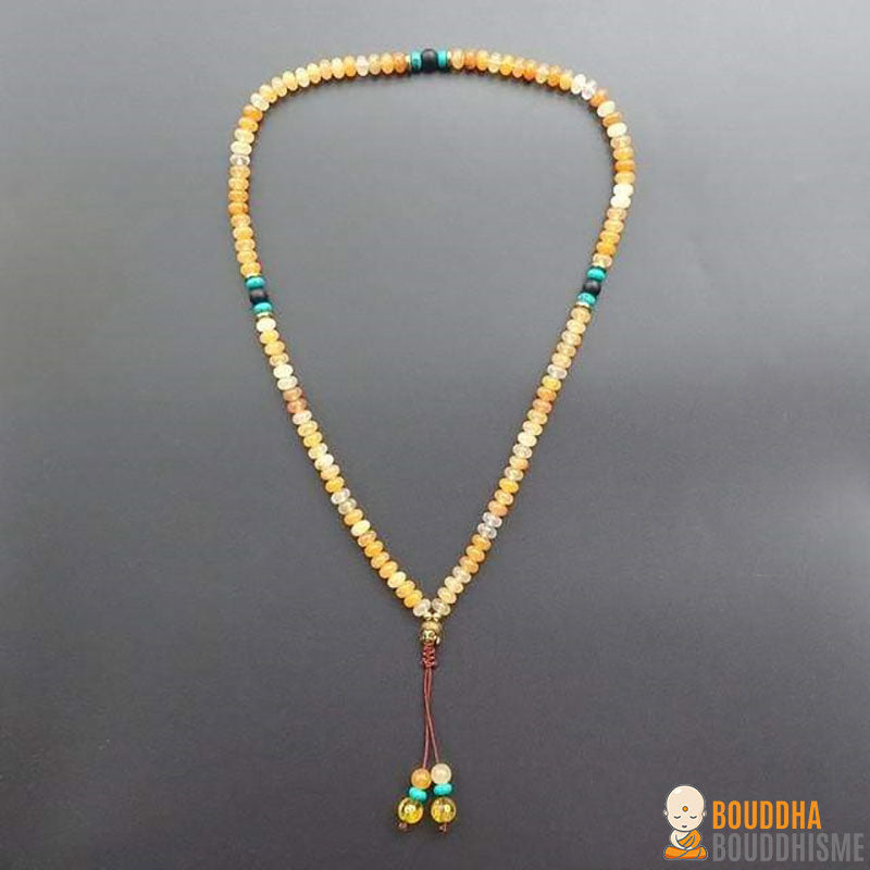 Bracelet/Collier Mala "Mantra" en Pierres Naturelles et son pendentif Bouddha - 3 pierres disponibles