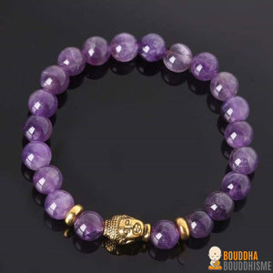 Bracelet "Bouddha" en Améthyste et Or Antique