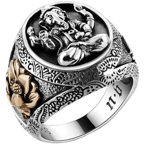 Bague "Ganesh" Luxueuse en Argent 925