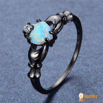 Bague "Amour" en Opaline Arc-en-Ciel