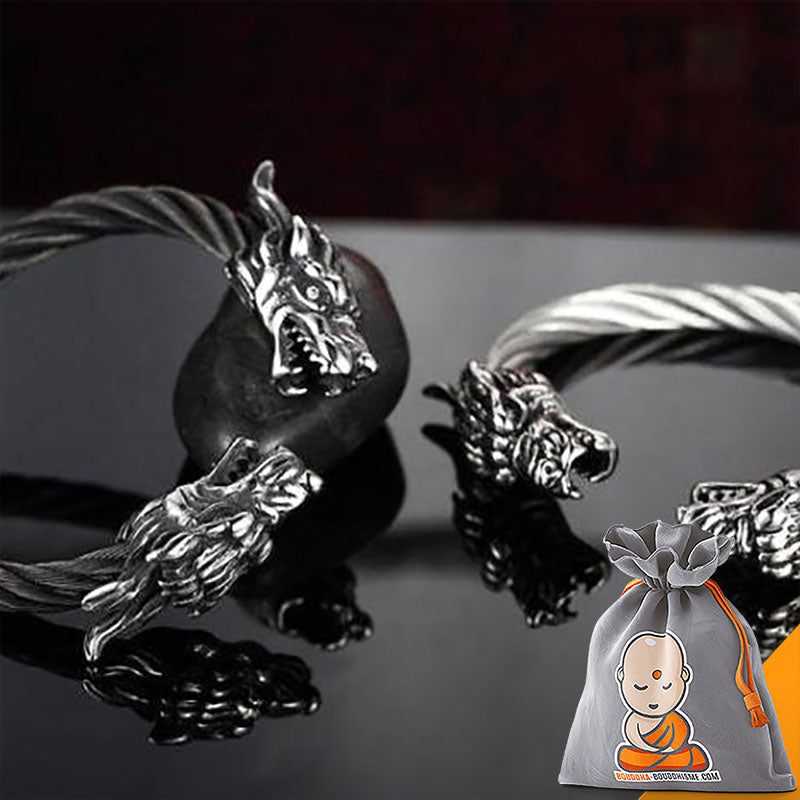 Bracelet "Tête de Dragon" Cable Torsadé en Acier Inoxydable