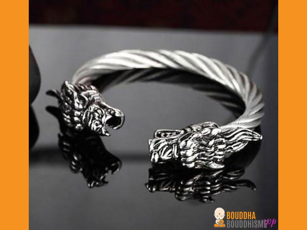 Bracelet "Tête de Dragon" Cable Torsadé en Acier Inoxydable