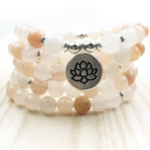 Bracelet Mala Lotus "Ecoute ton Coeur" en Aventurine Rose