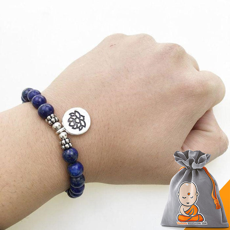 Bracelet Mala "Expression & Confiance" en Lapis Lazuli