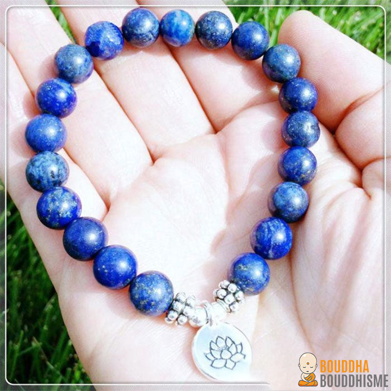 Bracelet Mala "Expression & Confiance" en Lapis Lazuli