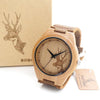 Montre "Cerf" en Bambou Naturel - 3 modèles disponibles