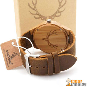 Montre "Cerf" en Bambou Naturel - 3 modèles disponibles