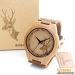 Montre "Cerf" en Bambou Naturel - 3 modèles disponibles