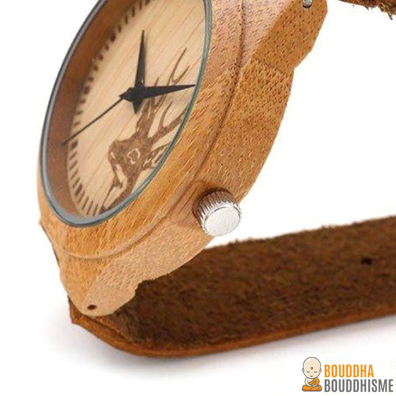 Montre "Cerf" en Bambou Naturel - 3 modèles disponibles