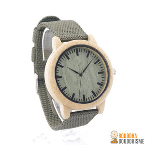 Montre "Nature Verte" et son cadre en bambou naturel - 2 modèles disponibles