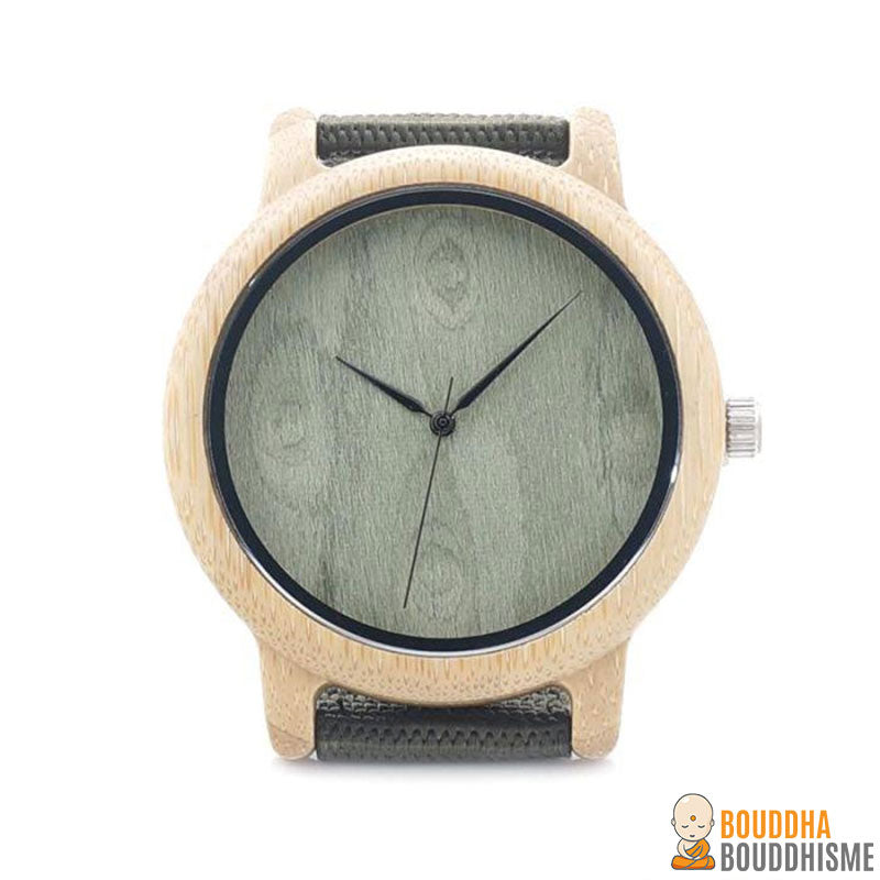 Montre "Nature Verte" et son cadre en bambou naturel - 2 modèles disponibles