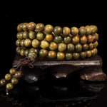 Bracelet Mala de 108 Perles en Bois de Santal Vert (8mm)