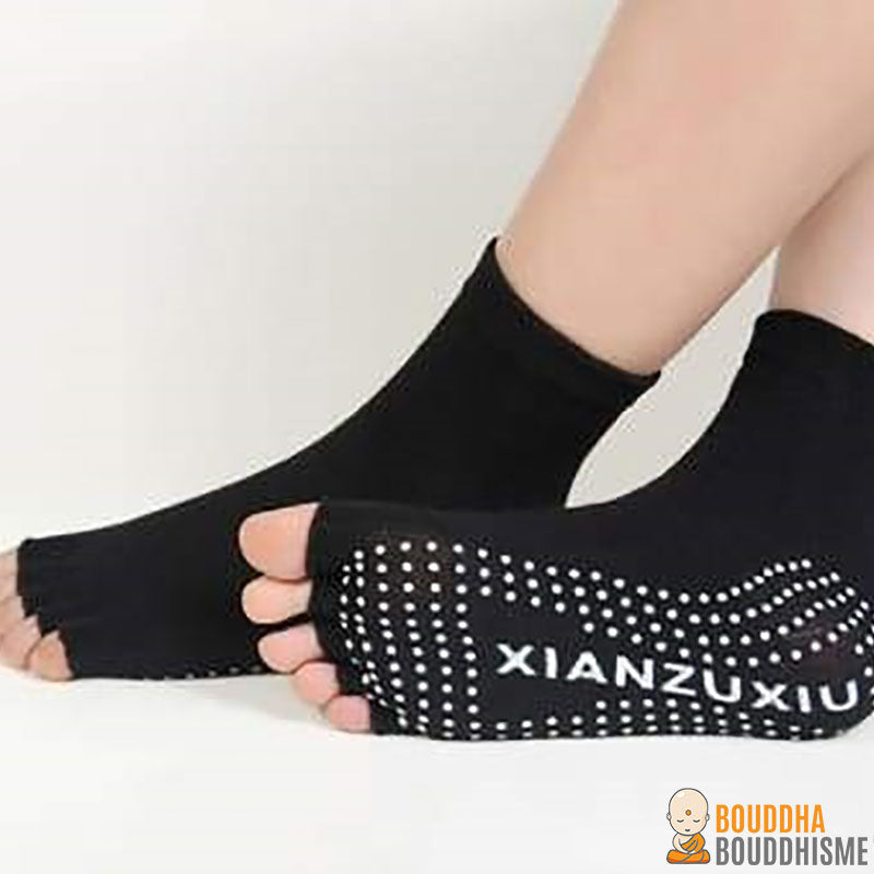 Chaussette de Yoga antidérapantes orteils nus - 6 couleurs disponibles