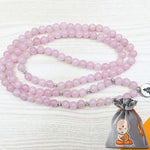 Bracelet Mala "Réconfort & Amour de Bouddha" 108 perles en Quartz Rose