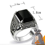 Bague en Argent 925 et Obsidienne