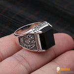 Bague en Argent 925 et Obsidienne