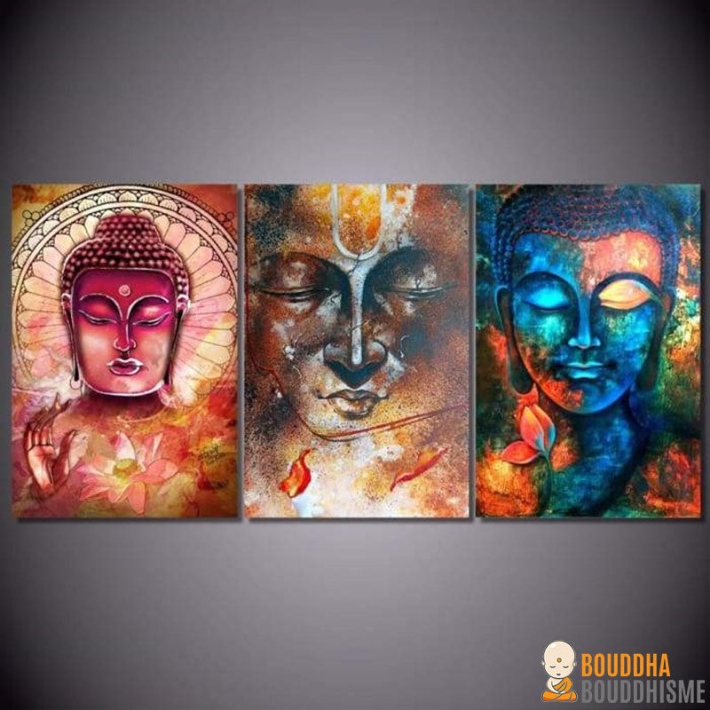 Édition Limitée - Peinture 3 pièces "Transcendance de Bouddha"