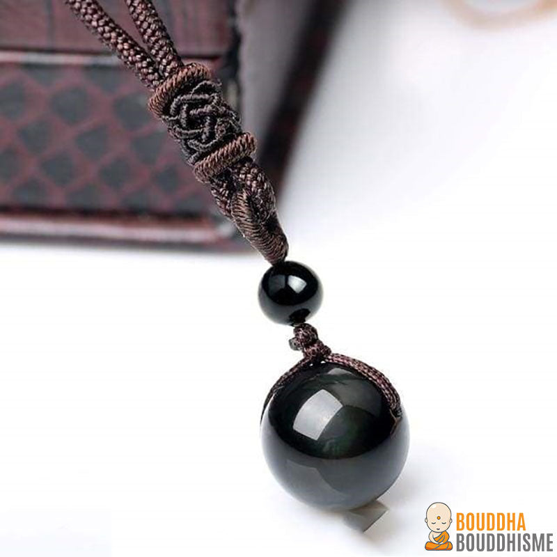 Collier "Oeil Céleste" en Obsidienne Arc-en-ciel