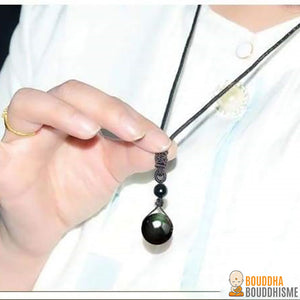 Collier "Oeil Céleste" en Obsidienne Arc-en-ciel