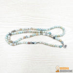 Bracelet Mala "Lotus" de 108 perles en Amazonite Naturelle