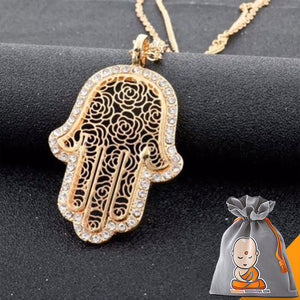 Collier & Pendentif Khamsa Plaqué Or 18K