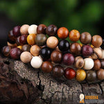 Bracelet Mala Tibétain de 108 Perles en Bois de Santal