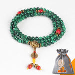 Bracelet Mala 108 Perles en Malachite Naturelle