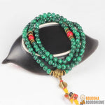 Bracelet Mala 108 Perles en Malachite Naturelle