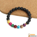 Bracelet "7 Chakras Multicolor" en Pierres de Lave