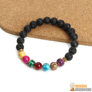 Bracelet "7 Chakras Multicolor" en Pierres de Lave