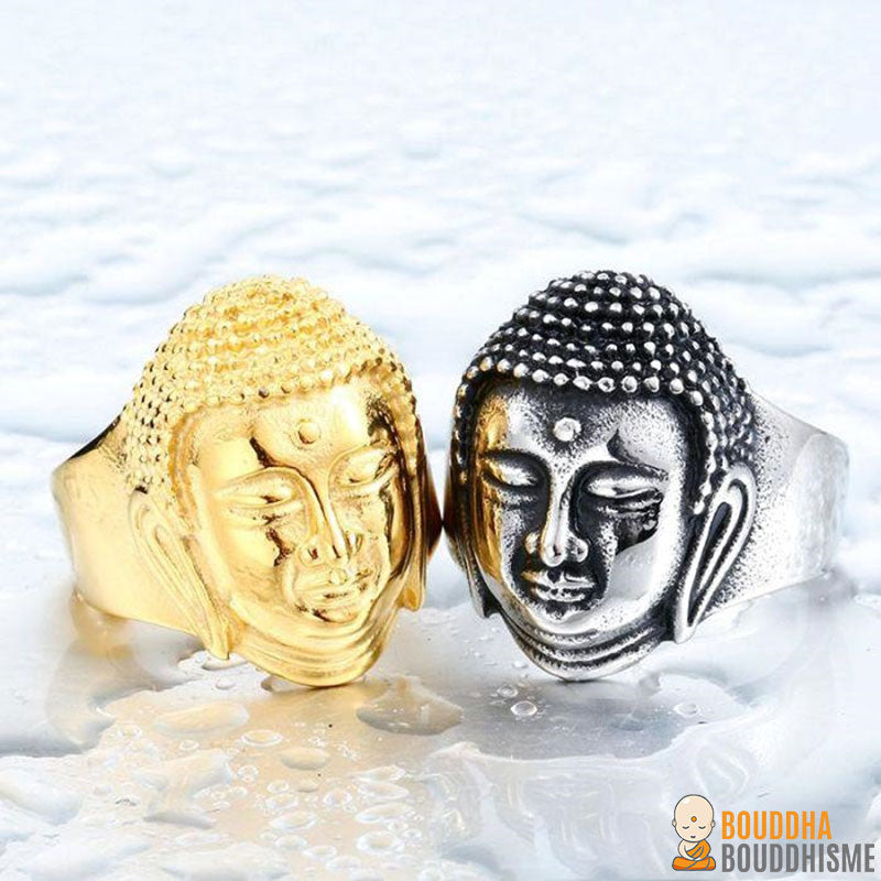 Bague "Paix intérieure du Bouddha" en Acier - 2 couleurs disponibles