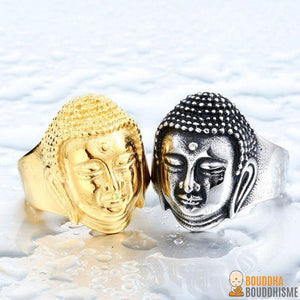 Bague "Paix intérieure du Bouddha" en Acier - 2 couleurs disponibles