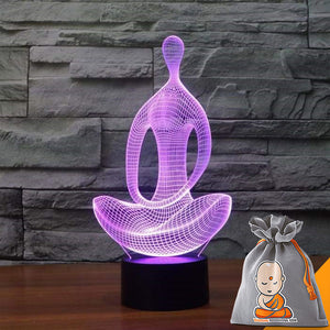 Lampe LED Hologramme "Méditation & Yoga"