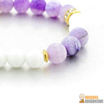 Bracelet en Agate Blanche et Violette