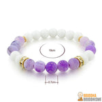 Bracelet en Agate Blanche et Violette