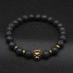 Bracelet "Force & Vigueur du Lion" en Pierres de Lave